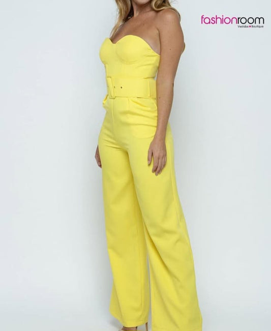 JUMPSUIT AMARILLO OFFSHOULDER