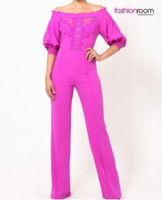 JUMPSUIT MANGAS MAGENTA