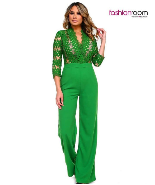 JUMPSUIT VERDE DE ENCAJE