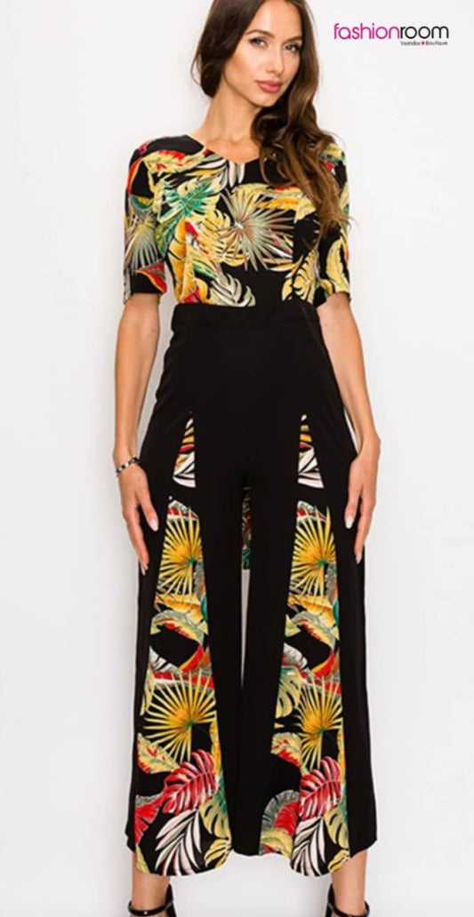 JUMPSUIT ESTAMPADO NEGRO SELVA