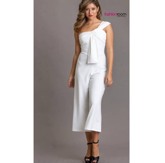JUMPSUIT BLANCO ONESHOULDER CAPRI