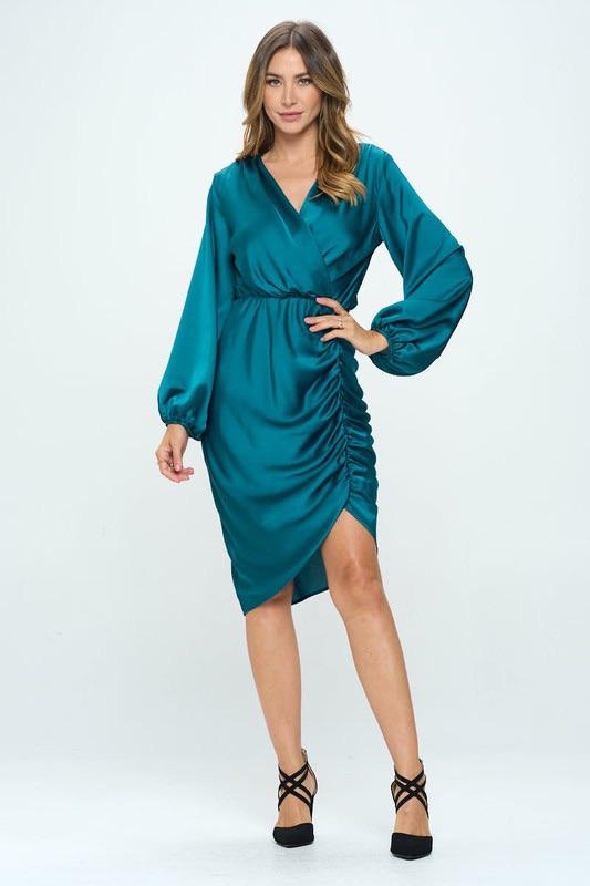 VESTIDO VERDE BOSQUE MANGAS