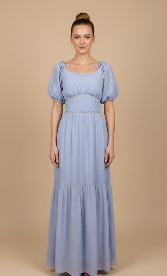 VESTIDO LARGO CELESTE